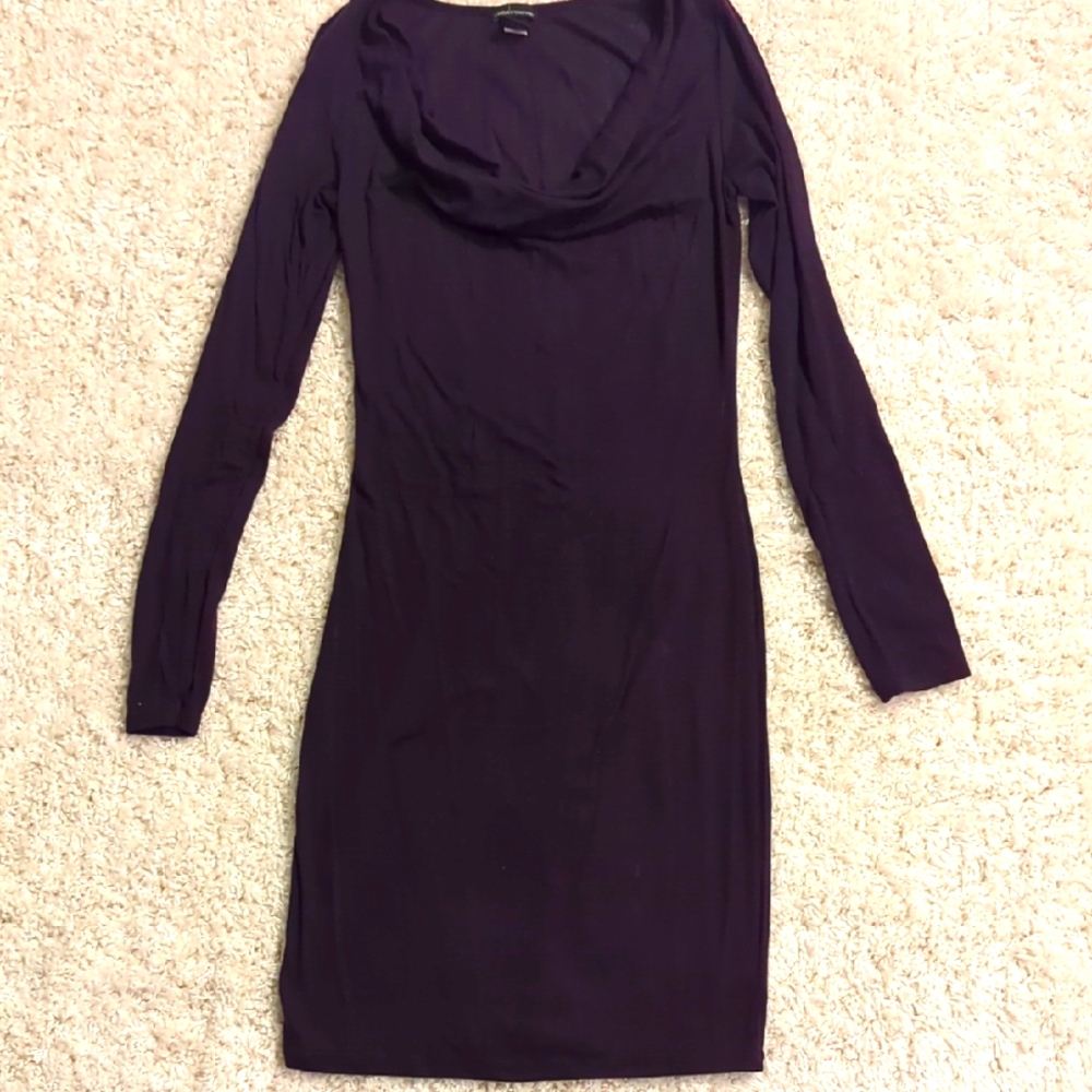 Moda International Deep Purple Long Sleeve Dress